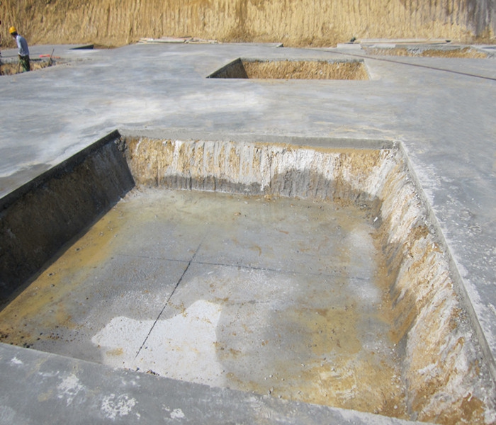 南昌市建筑設(shè)計(jì)研究院總部辦公大樓工程筏板基礎(chǔ)下柱墩找平、彈線